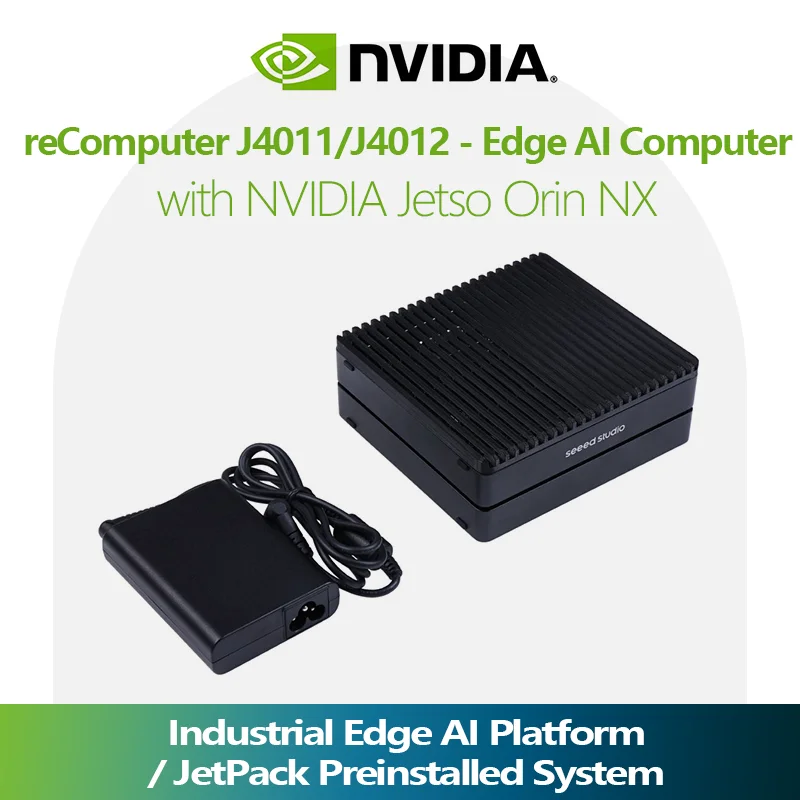 reComputer J4012 Jetson Orin NX 16GB 100TOPS J4011 8GB 70TOPS Edge AI PC JetPack 5.1.1 128GB SSD 4xUSB3.2 HDMI GbE M.2 WiFi CAN