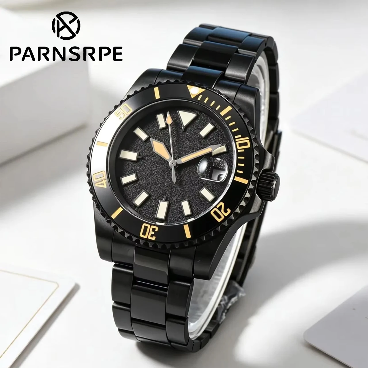 New Arrival 40mm CHINA NH35 Luxury Fashion Men's Automatic Watch, 50M Waterproof Screw-Down Crown Stainless Steel Date Display