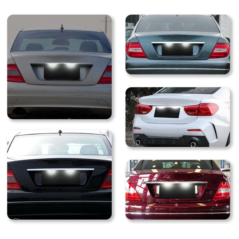 2 PCS 12 V Branco Sem Erros Canbus LED Número Luz Da Placa de Licença Para Mercedes-Benz W204 W212 C216 W221