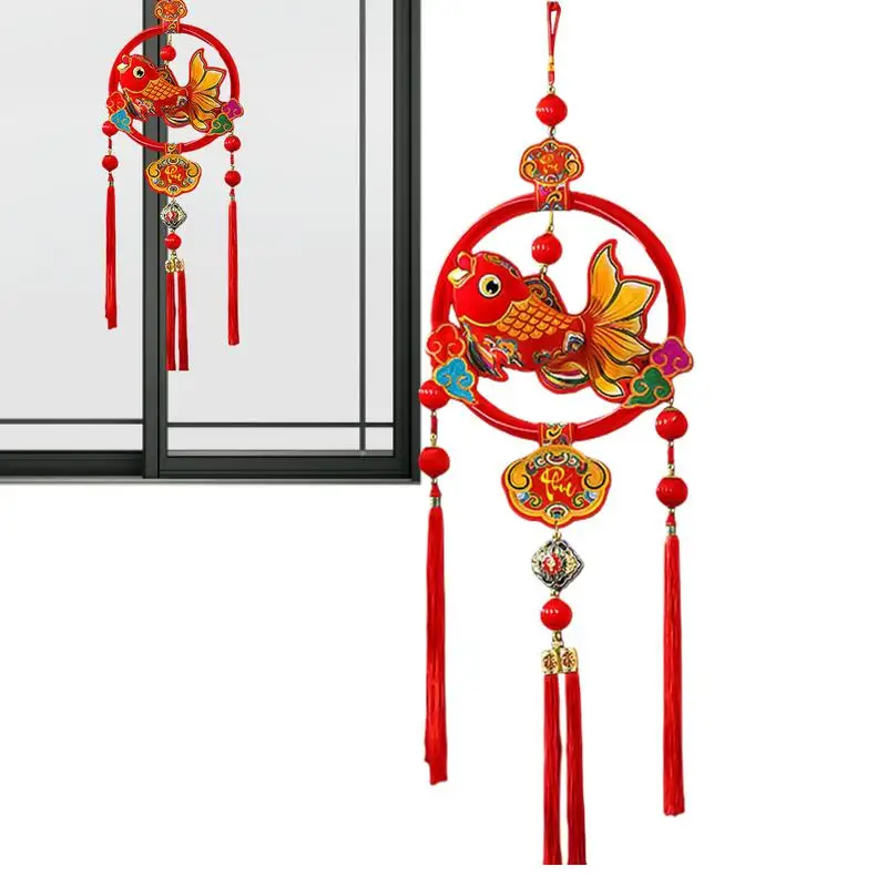 Lunar New Year Decorations Lucky Bag Fish Happy New Year Ornament Lucky Character Pendants Holiday Home Decoration Wall Sign For