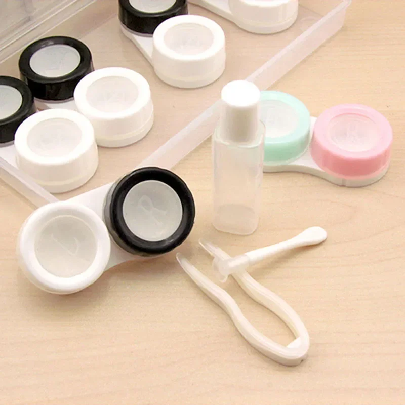 Estuche para gafas de contacto de 5 pares, caja para gafas de contacto para mujer, estuche para lentillas de viaje, contenedor para remojo, caja para lentes para pupila de belleza