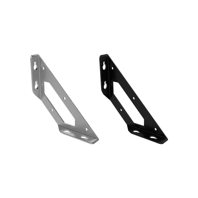 

4/8/16PCS Thickened Stainless Steel 90-Degree Angle Brackets, Sturdy Right Angle Fixed Connectors for Furniture (Silver/Black)