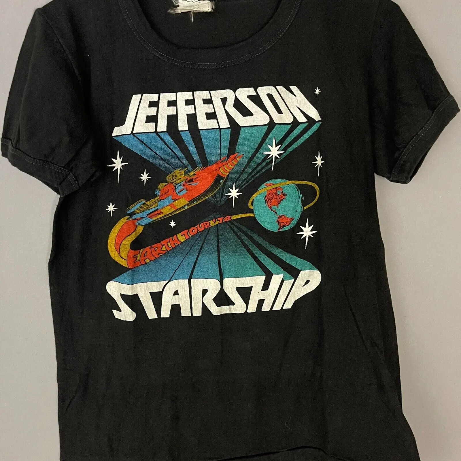 

Винтажная футболка с изображением Джефферсона, звездного корабля, для концерта, для иностранцев 78, необычная Оригинальная футболка