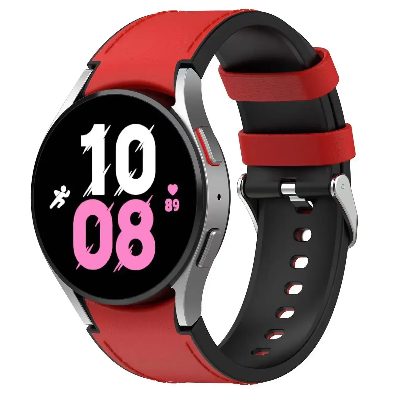 Pulseira de silicone + couro para samsung galaxy watch 7/6/5/4 44mm 40mm sem lacuna pulseira durável para relógio 47mm 42mm 43/46/45mm correa