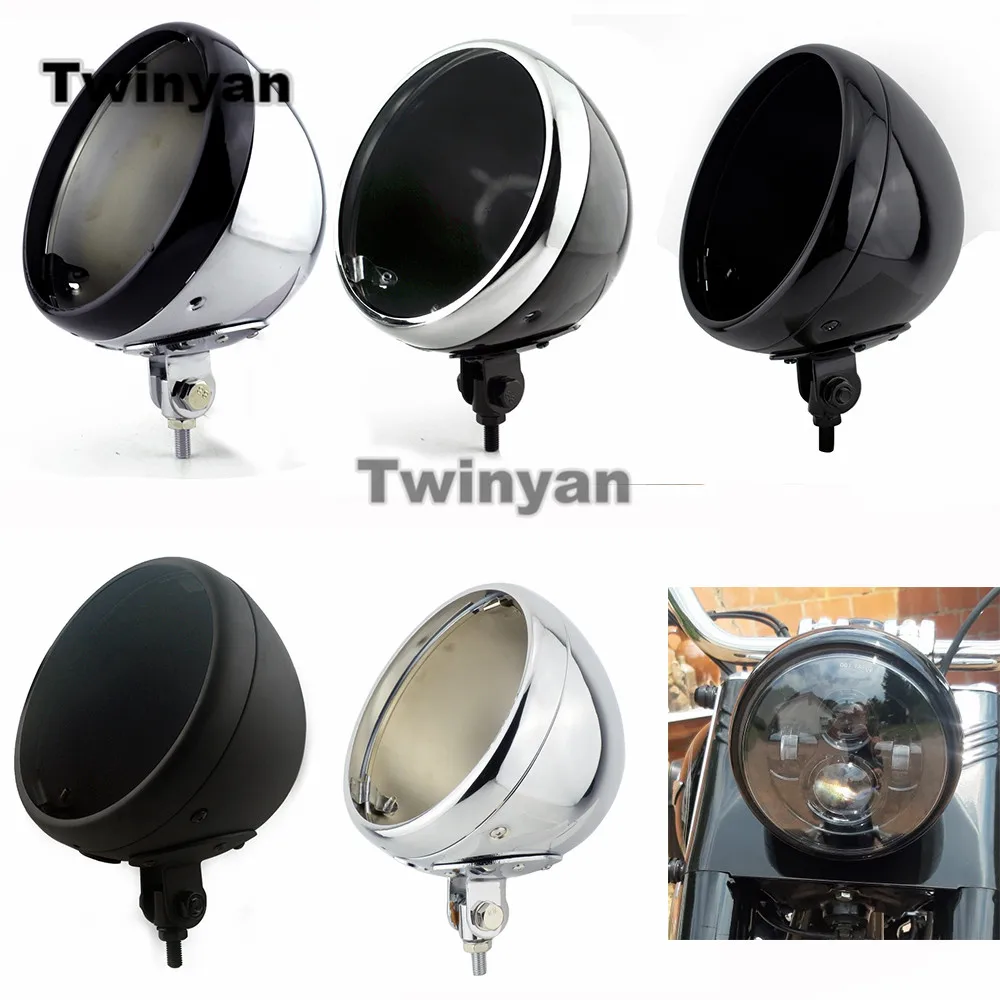 Универсальный мотоциклетный круглый 7-дюймовый светодиодный корпус фары, корпус фары для Harley, 7-дюймовая лампа для фар, ковш, нижнее крепление