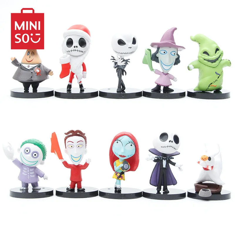 

10pcs/set Christmas Night Fright Jack figure car doll office desktop decorations Halloween holiday dress up gift