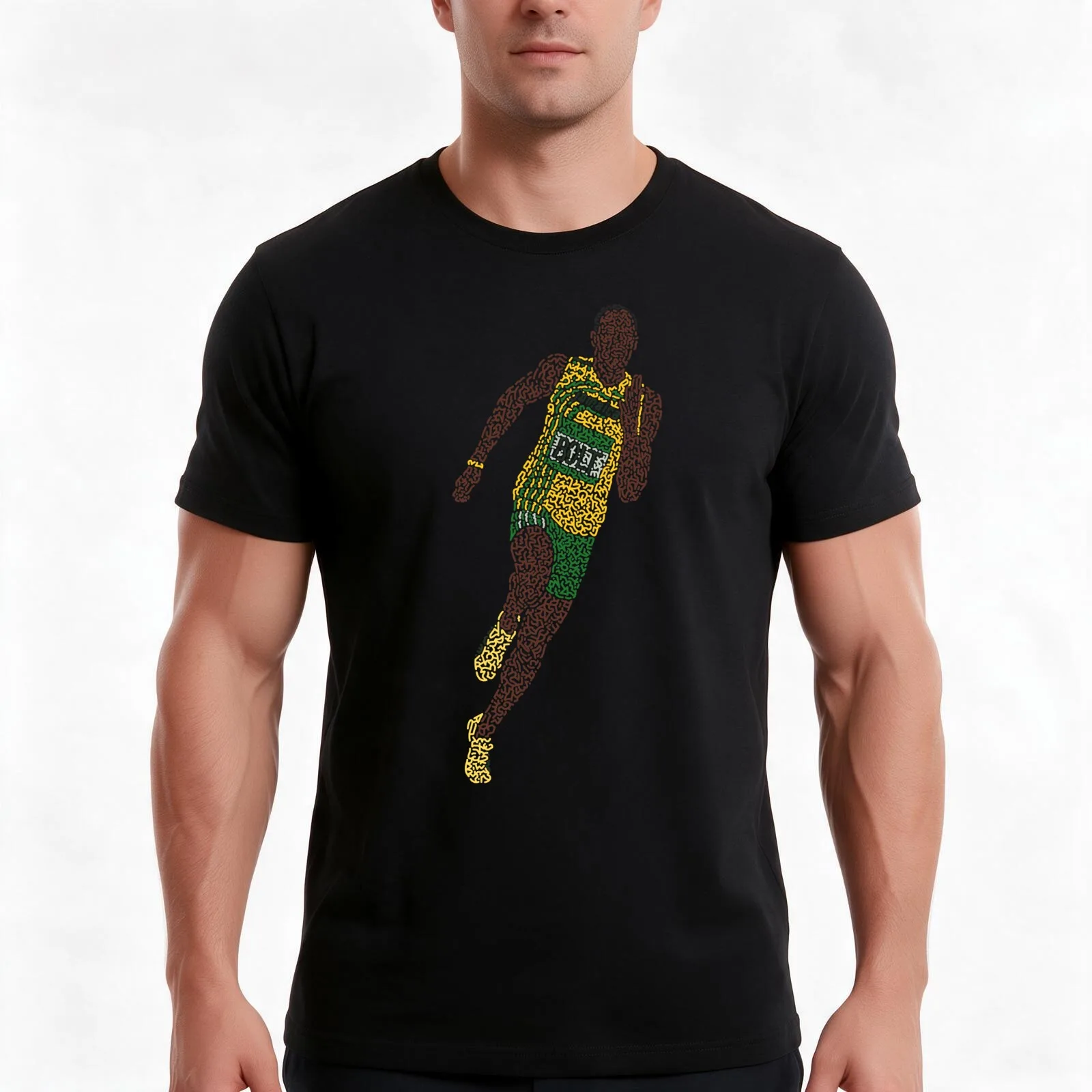 The Sprinter Usain Bolt T-Shirt, Summer Casual Cotton Tee, Oversized Streetwear Tops, Vintage Graphic Print, Unisex Men Women