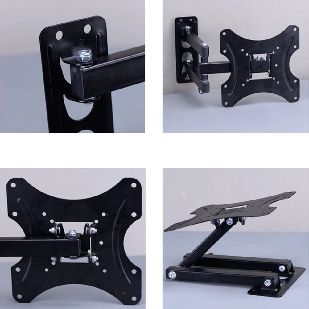 

10 32 Inches LCD Rack Universal Bracket Stretchable Rotatable Black Durable Iron Easy Clean Fits Occasions Panel Wall