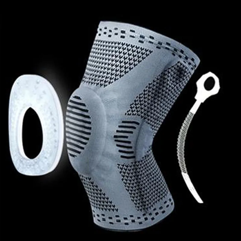 

New Weaving Silicone Knee Sleeve Pads Supports Brace Basketball Meniscus Patella Protectors Sports Safety Kneepads Drop Shipping