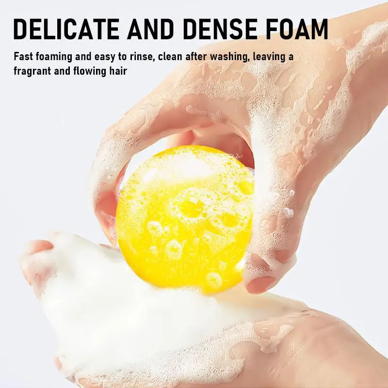 

60g Turmeric Shampoo Soap Oil Control, Itching Relief, Handmade Silicone Shampoo Free Soap, Ginger B0L2