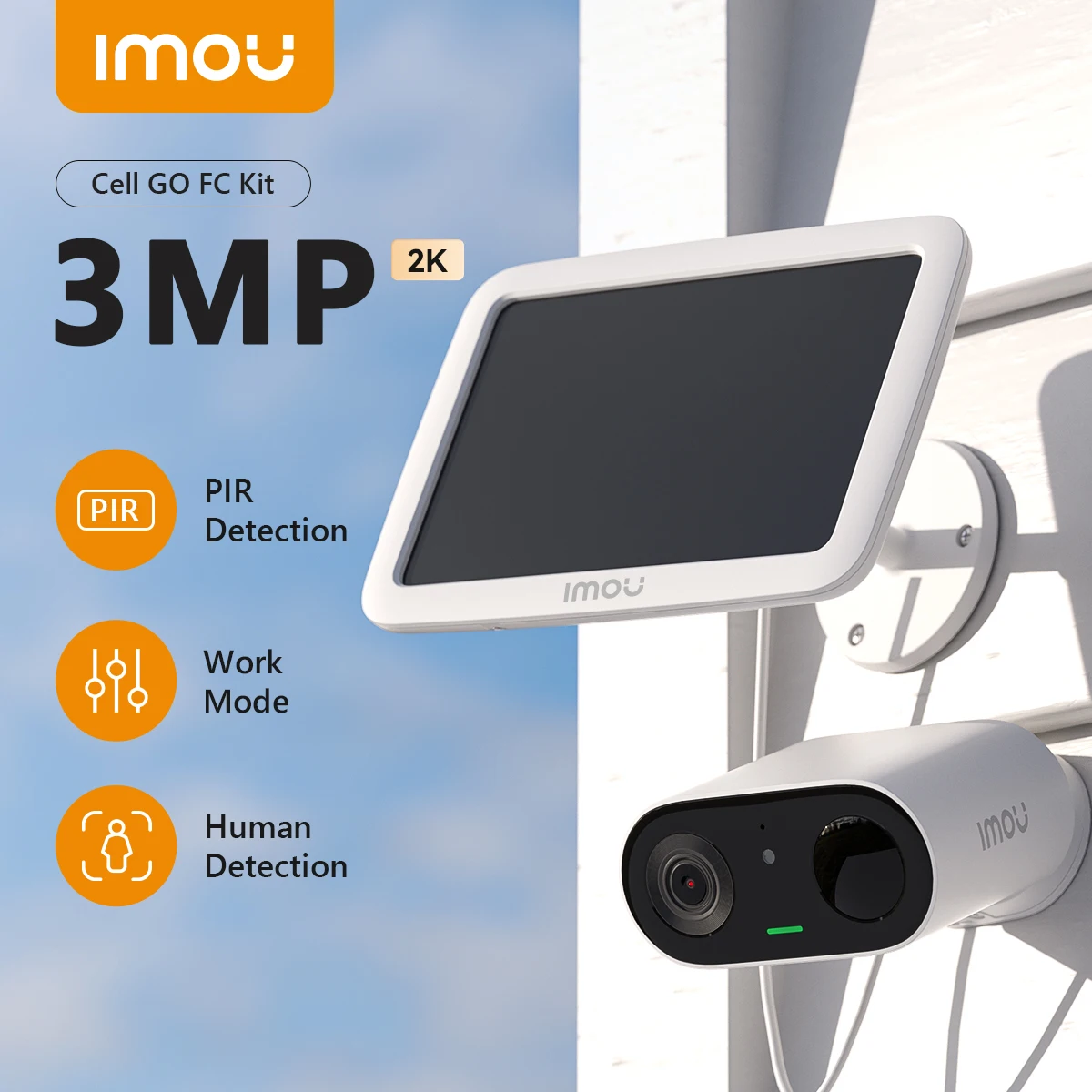 

IMOU Cell Go Full Color with Solar panel Rechargeable Camera Wi-Fi Vlog feature Outdoor Surveillance Camera PIR Human Detection