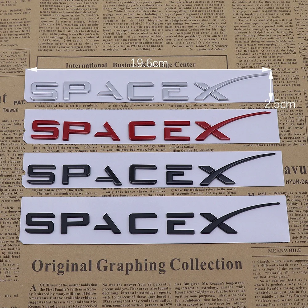 

1pcs5pcs ABS Car SpaceX Sticker Fender Side Decal ForTesla Model Y S 3 X Letters Space Logo Rear Emblem Badge Trunk Accessories