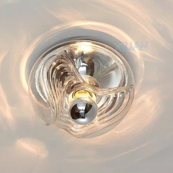 Bauhaus Ceiling Light with Water Ripple LED E27 Aisle Balcony Entrance Hallway Ceiling Lamps Modern Home Glass Pendant Lamp