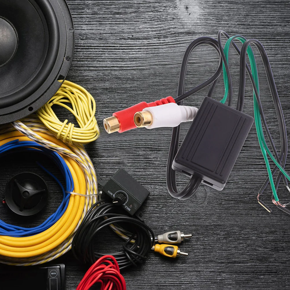 

2pcs Adapter Cable Line Output Converter For Subwoofer Speaker Wire Connector Car Audio Converter Volume Control High To Low