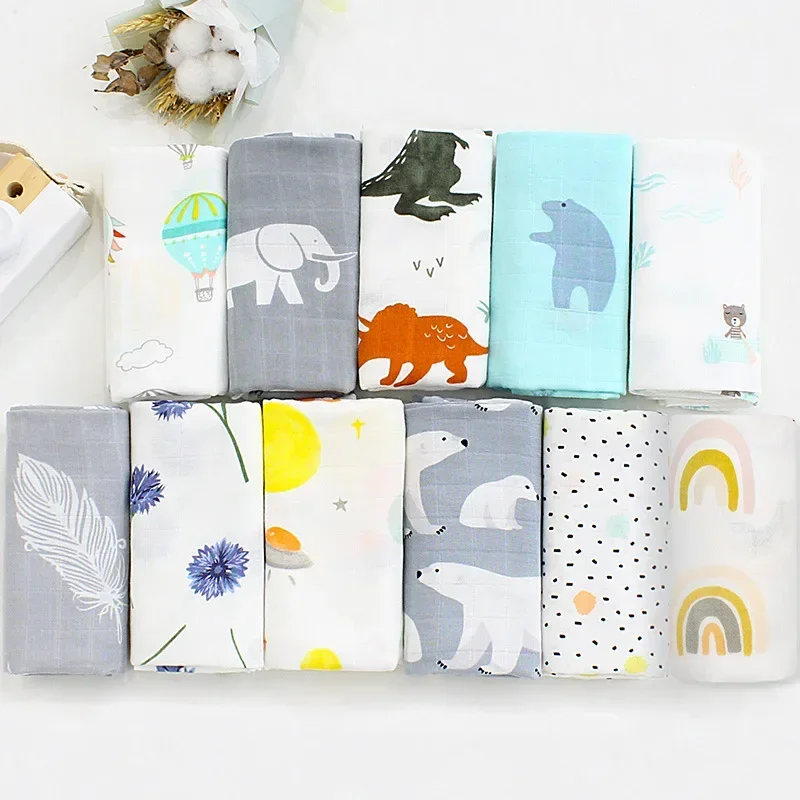 

Muslin Swaddle Baby Diaper Muslin Newborn Blankets Bamboo Bath Cotton Fabric Soft Stuff Girls Burp Cloth Towel Monthly Wrap