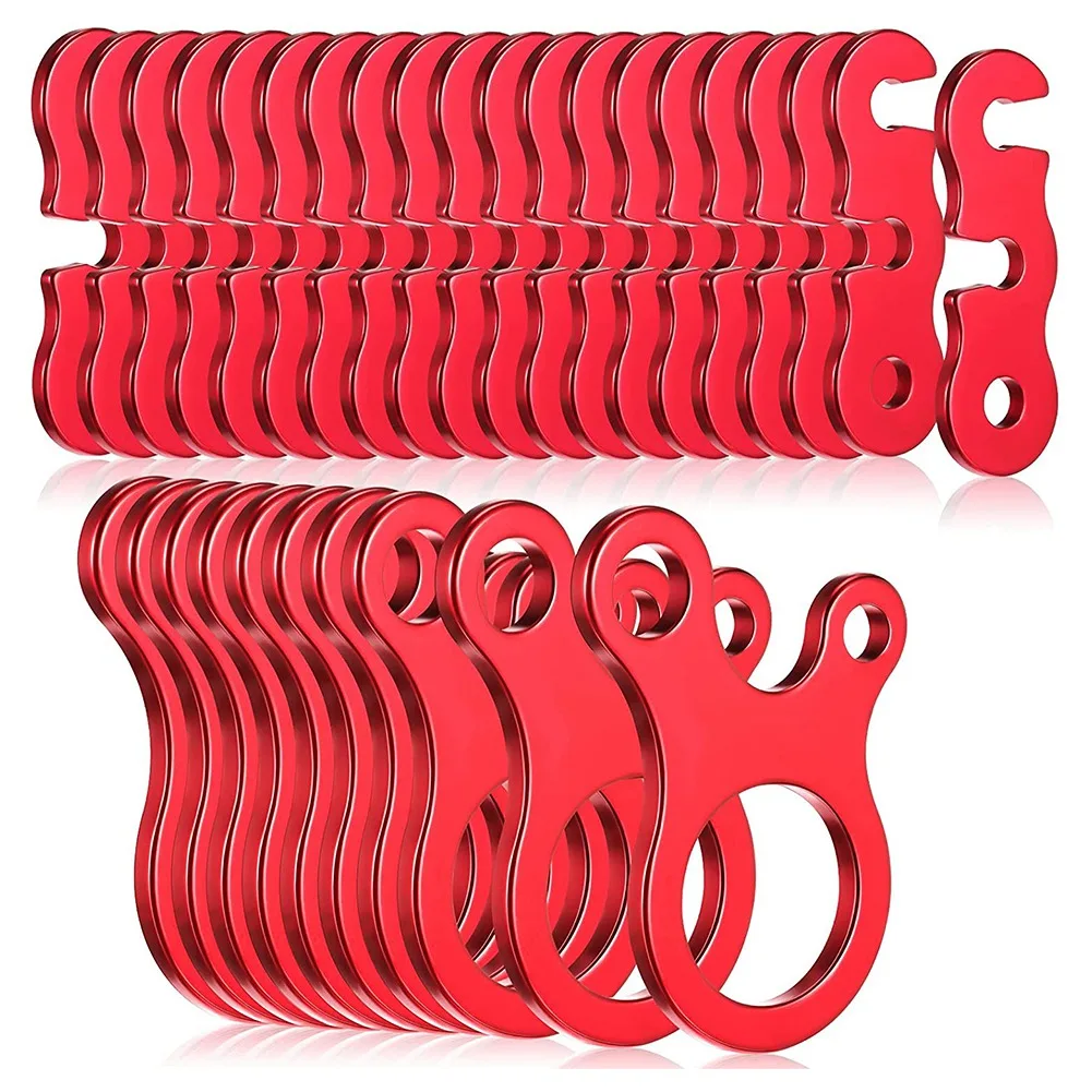 30 Pcs CNC Aluminum Alloy Guy Line Cord Adjuster Camping Rope Tensioner Tent Rope Tightener for Outdoor