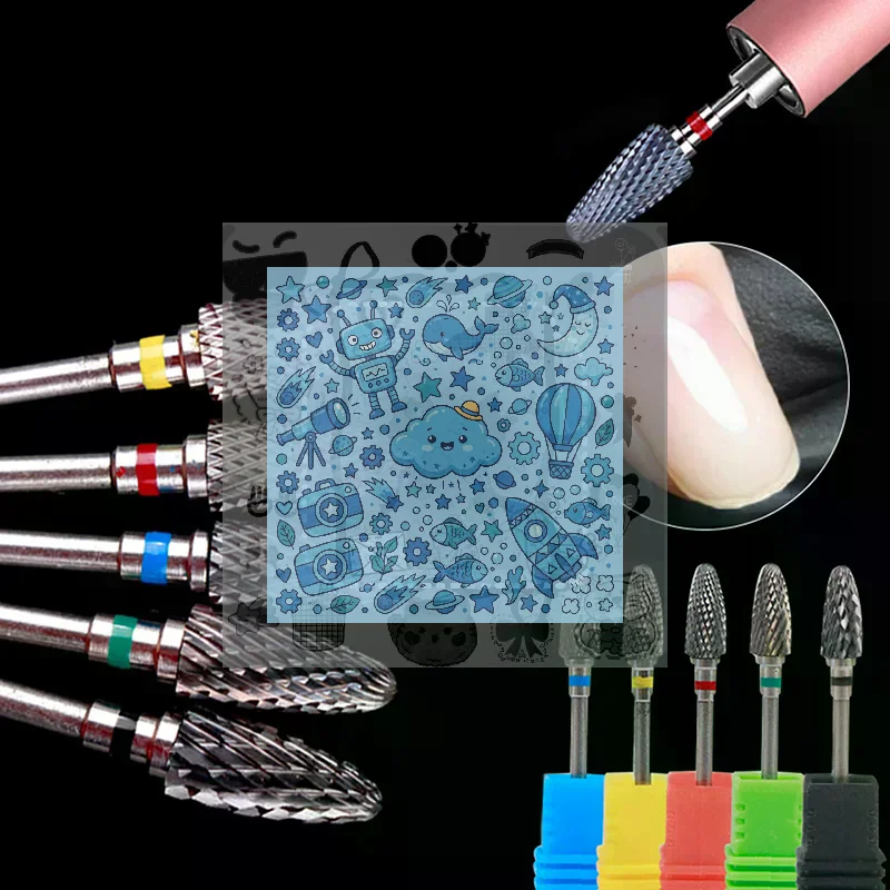 Carbide Tungsten Nail Files Drill Cuticle Polishing Bit Nail Grinding Head Electric Manicure Set For Removing Acrylic Nails Gel