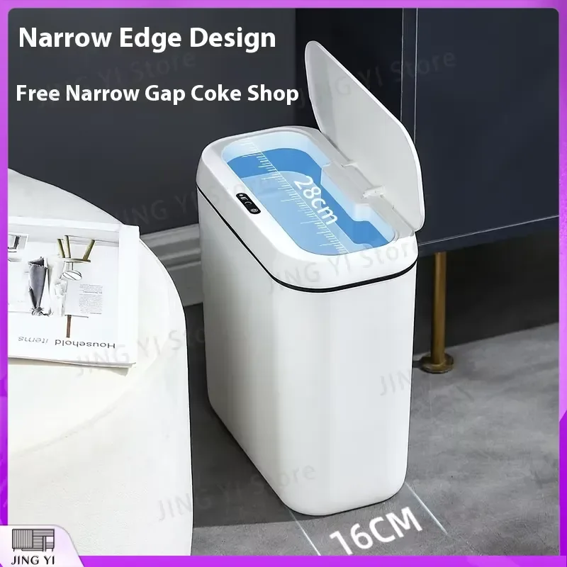 Smart WiFi Trash Can Automatic Sensor Lid 0.3s Fast Open Waterproof for Bathroom Kitchen 60 Days Battery Life OLED Display