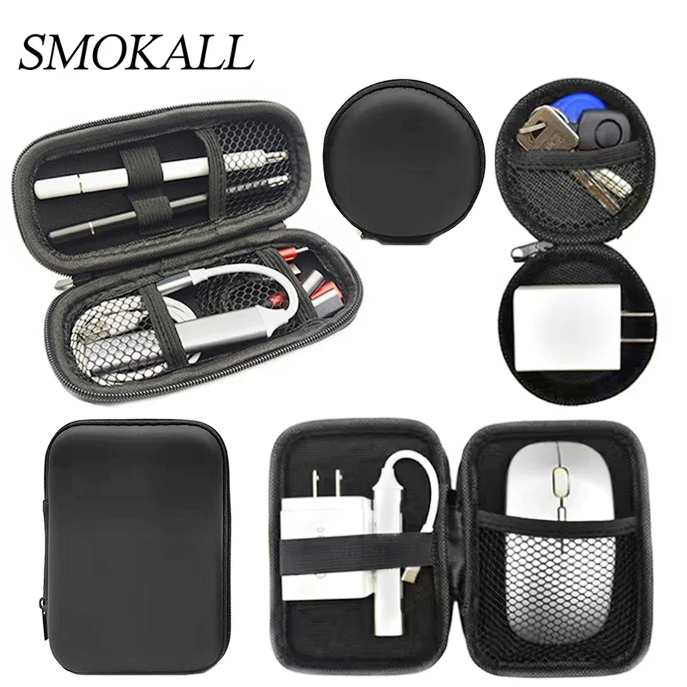 Tool Storage Bag Earphone Data Oval Square Rectangle Cable Organizer Bags Mini Zipper Pouch Tech Gadgets Portable Charger U Disk