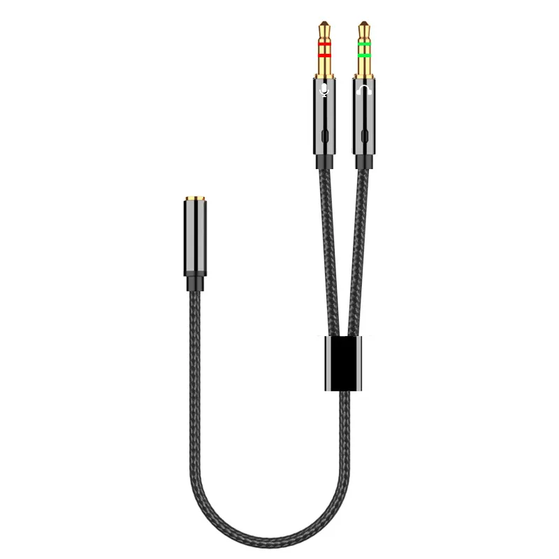 0.25m 0.5m 1m 3.5 mm stereo mini jack 1 Female to 2 Male Y Splitter Earphone to PC Computer Audio Cable for earphone to Computer