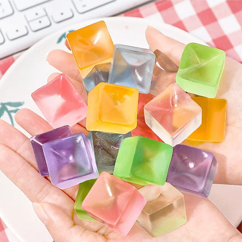 

5Pcs Squishy Ice Cube Fidget Toy For Autism Anxiety ADHD Anti Stress Squeeze block Party Favors Gifts Kids And Adults