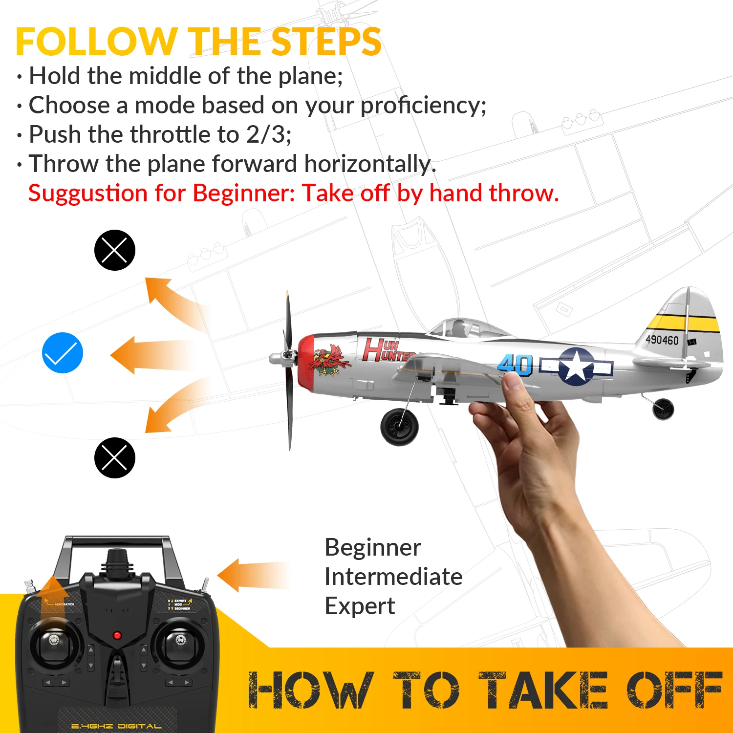 P47 thunderbolt rc飛行機,2.4g,4ch,6軸,400mm,wingrc,航空機,キー,エアレバル,rtf,おもちゃ,ギフト