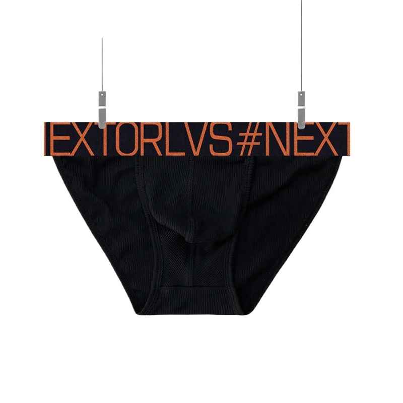 Solid color, men's high-fork underwear, cotton breathable large pocket, low-rise briefs men's OR696