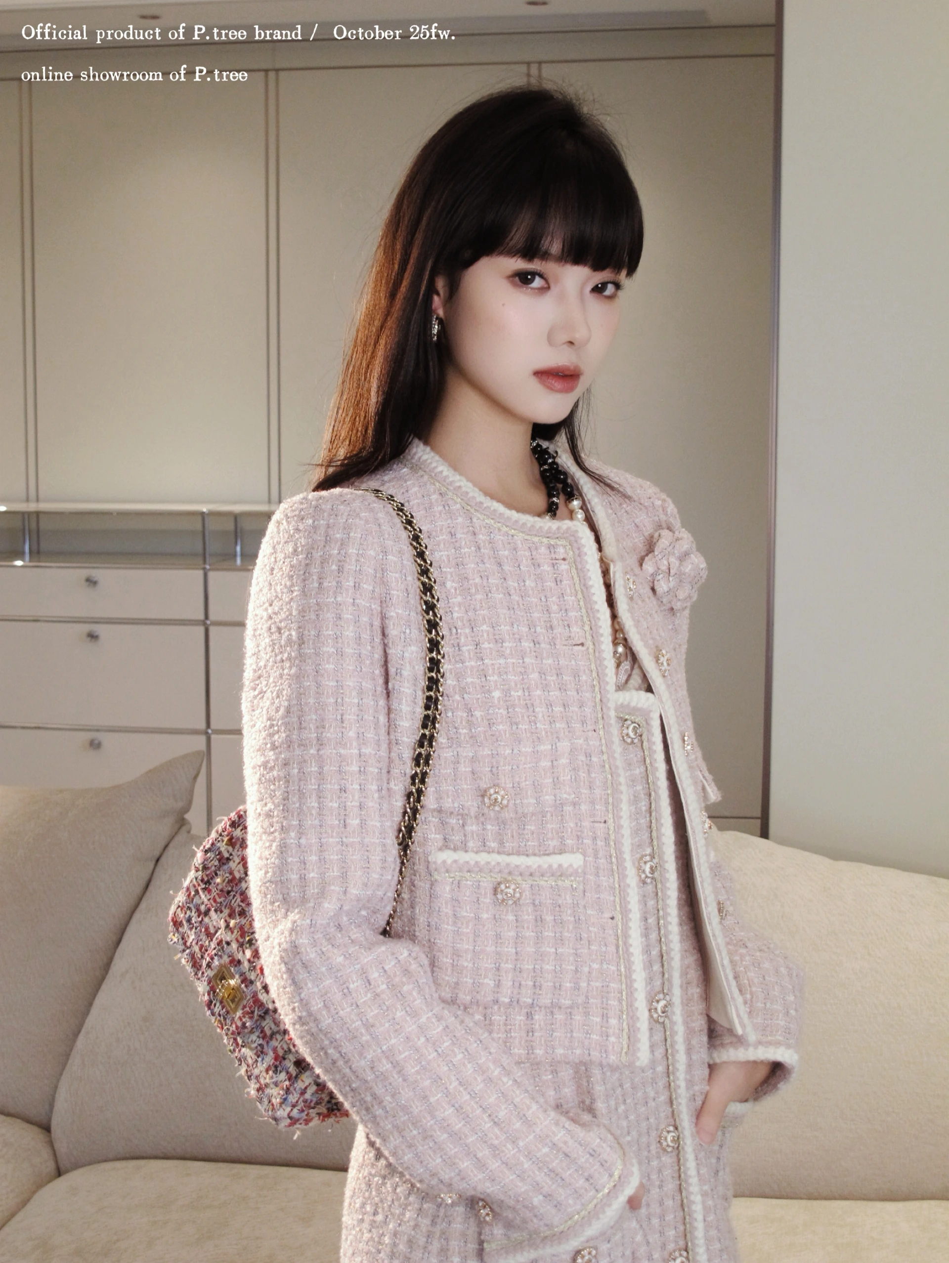 

Wool Blend Suit Set Ele Ladylike Sle ort Coat Lightweight Autumn Faion for Women Button Closure Long Sve