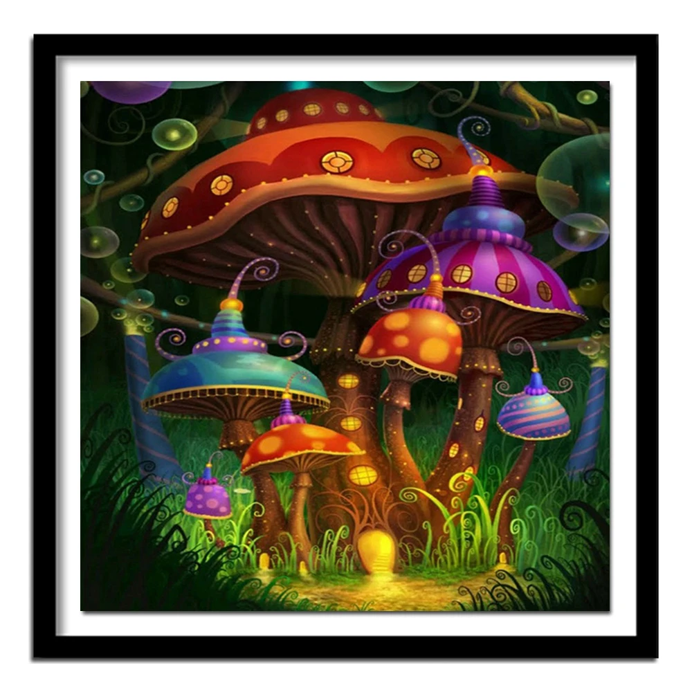 diamond embroidery Cartoon Mushroom 5d diamond painting full square  3d picture of rhinestones cross-stitch gift FS1224