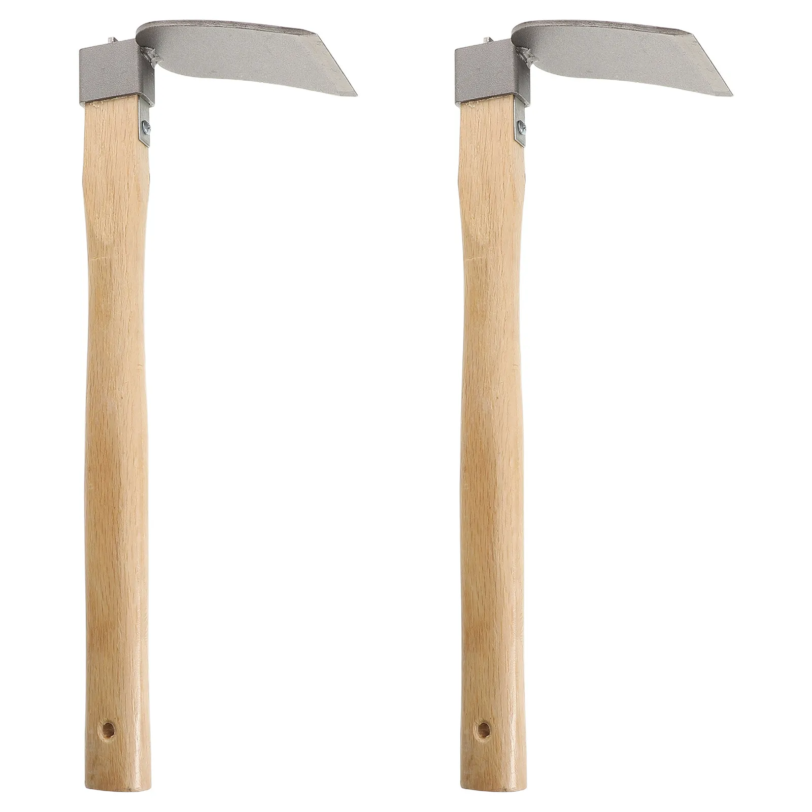 

Набор из 2-х маленьких садовых тяпок для прополки, посадки и рыхления почвы, с деревянной ручкой, стальной головкой, эргономичной рукояткой, многофункциональные, ручные