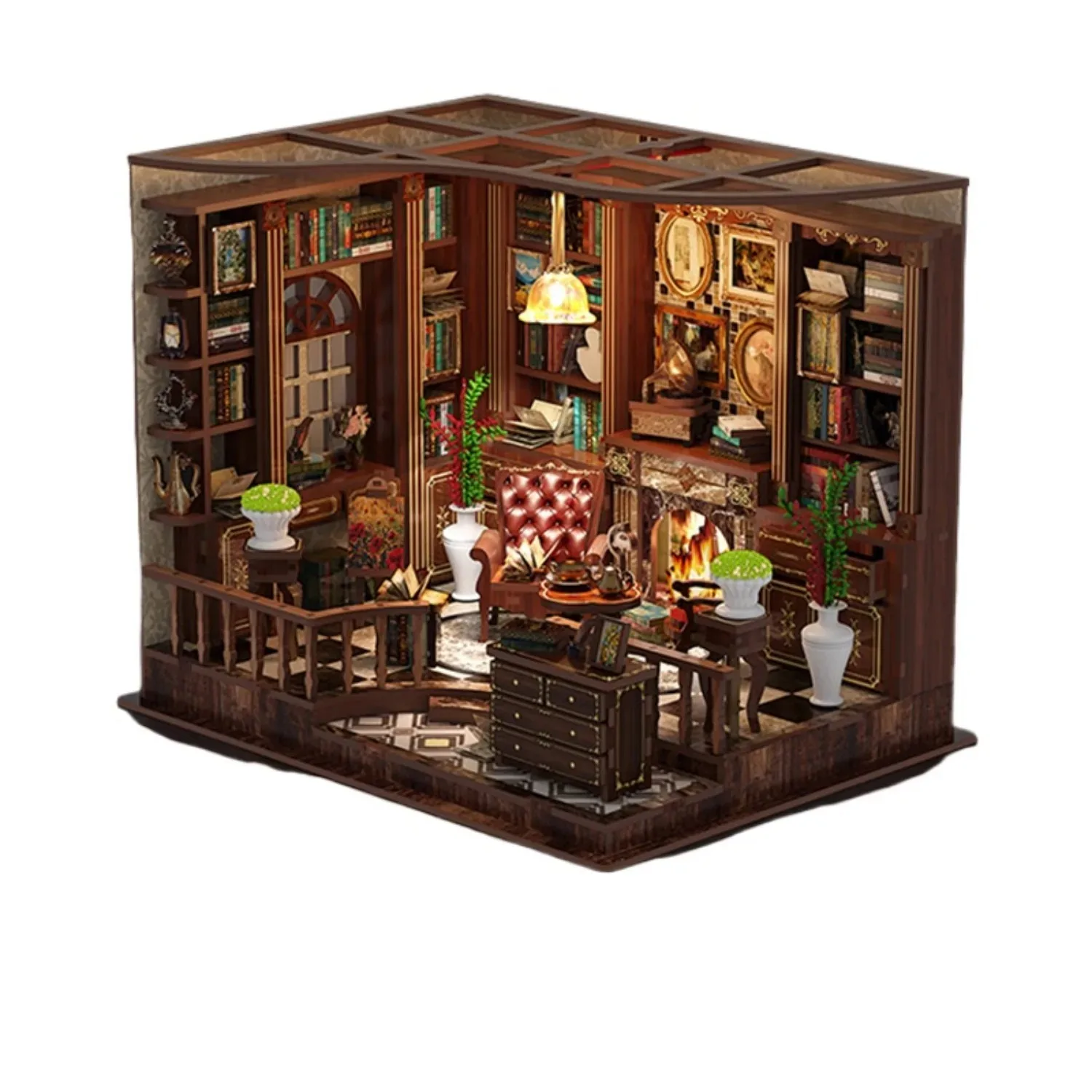 

EDCC Book Nook Kit Left Bank Study DIY Cottage Model House Handmade Assembling Toy Ornament Creative Miniature House