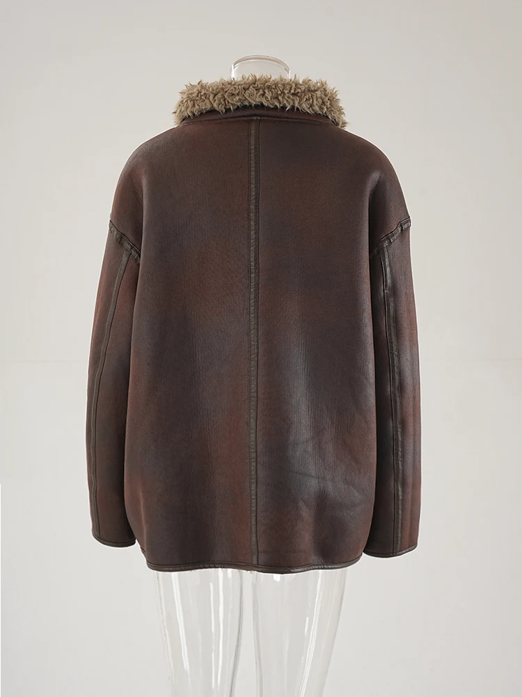 LANMREM-abrigo Vintage de algodón para mujer, parka de manga larga con cuello de solapa y botones, con bolsillos, para invierno, 2024, CPG1932