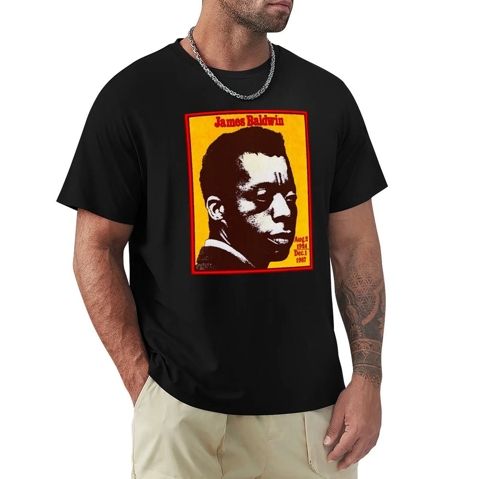 

James Baldwin T-Shirt Portrait Painting T-Shirt quick drying blue lock designer shirts mens tall t shirts