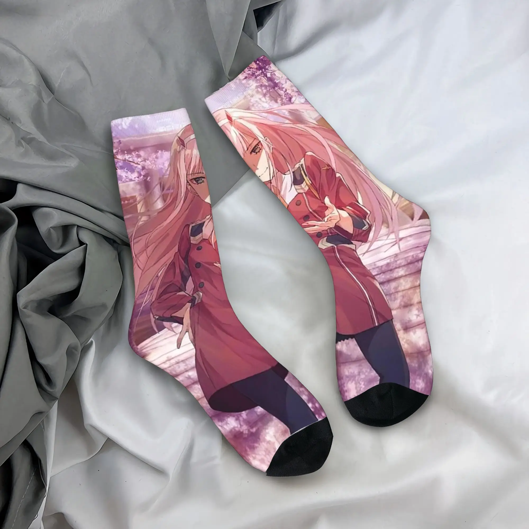 

Носки на все сезоны с изображением героини аниме Darling In The Franxx Zero Two, длинные носки в стиле Харадзюку, хип-хоп, аксессуары для мужчин и женщин