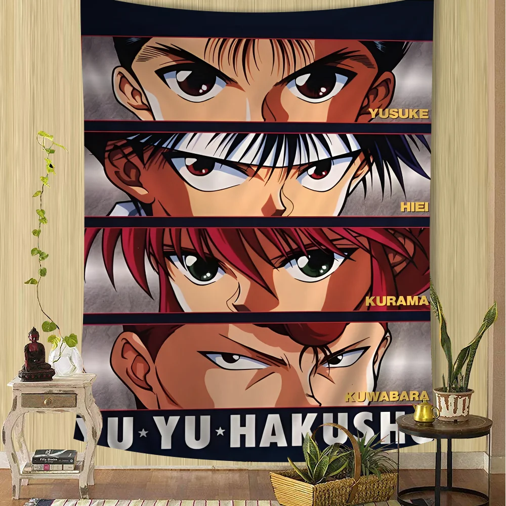 نسيج أنيمي Hakusho YuYu ، التاروت المعلق ، سجاد حائط هيبي ، ديكور منزلي للسكن