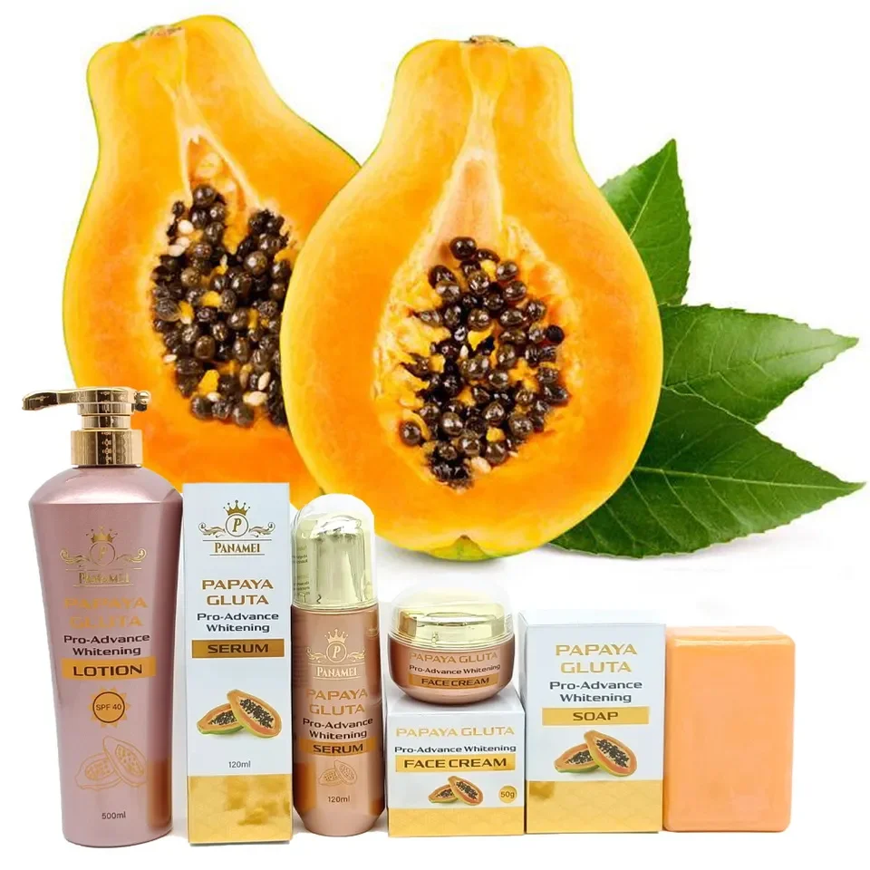 Natural Papaya Enzyme Skin Care Whitening Brightening Cleansing Pore Exfoliation Acne Removal Nourishing Skincare Set