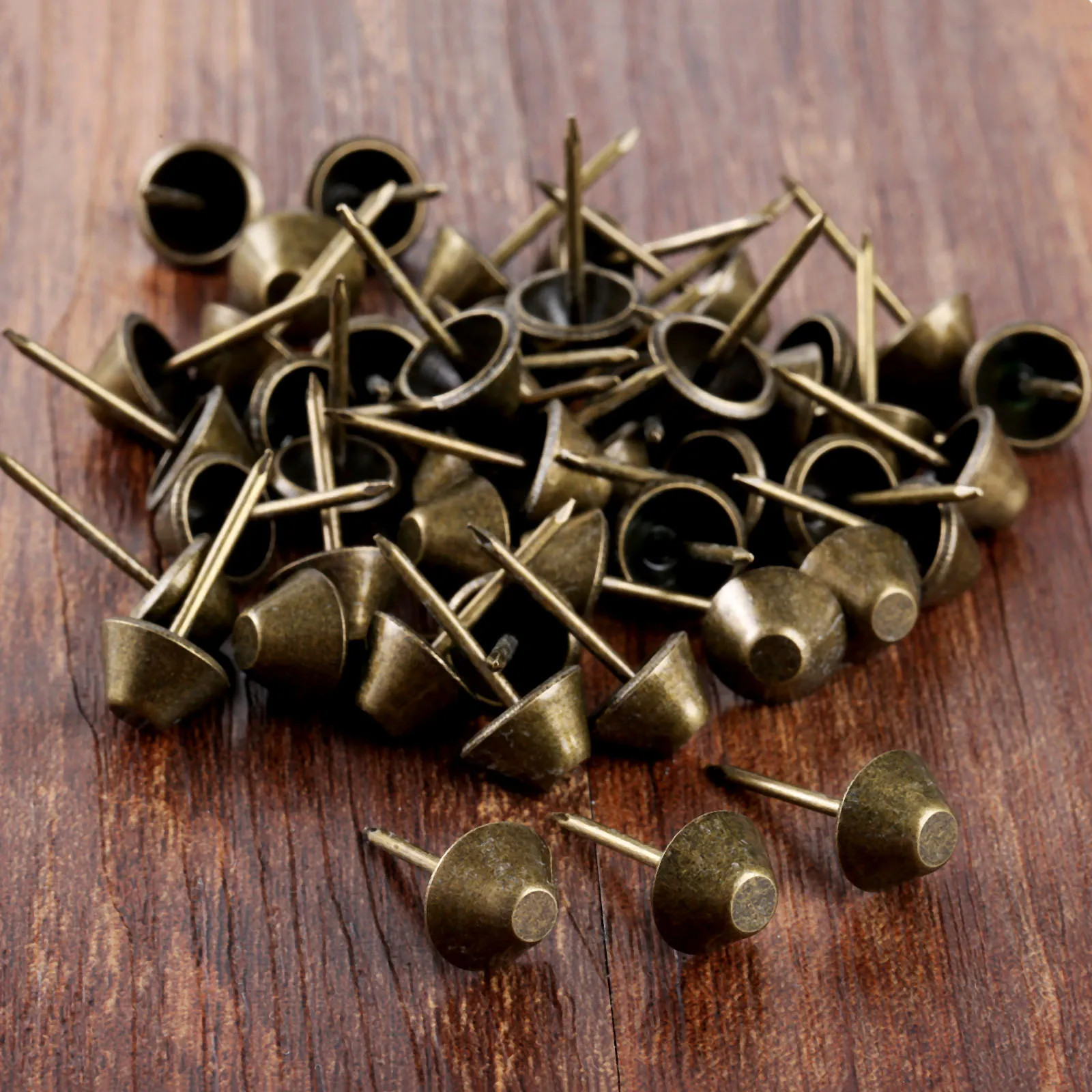 DRELD 50Pcs Antique Bronze Upholstery Nails Furniture Fittings Jewelry Wooden Box Case Sofa Door Decorative Tack Stud Pushpin