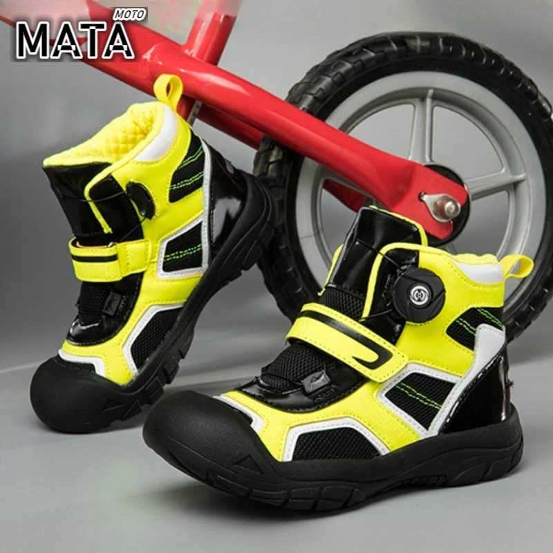 

HOT Child Cycling Shoes Road Balance Bike Boot Sliding Training Boots Bicycle Racing Flat Shoes Child Motorcycle Boot 26-33 Size