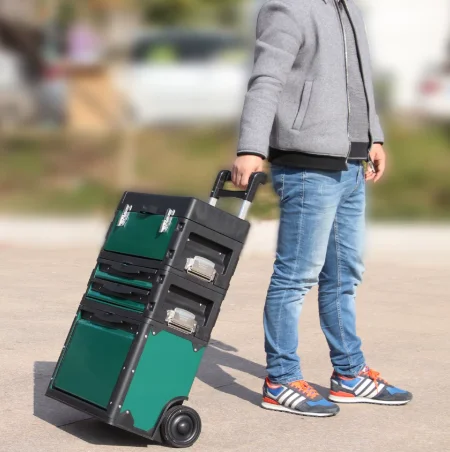 901/902 Portable Cart 3 Colors Optional ABS+ Iron  Hardware Combination Tool  Three-layer Separate Portable Multi-function