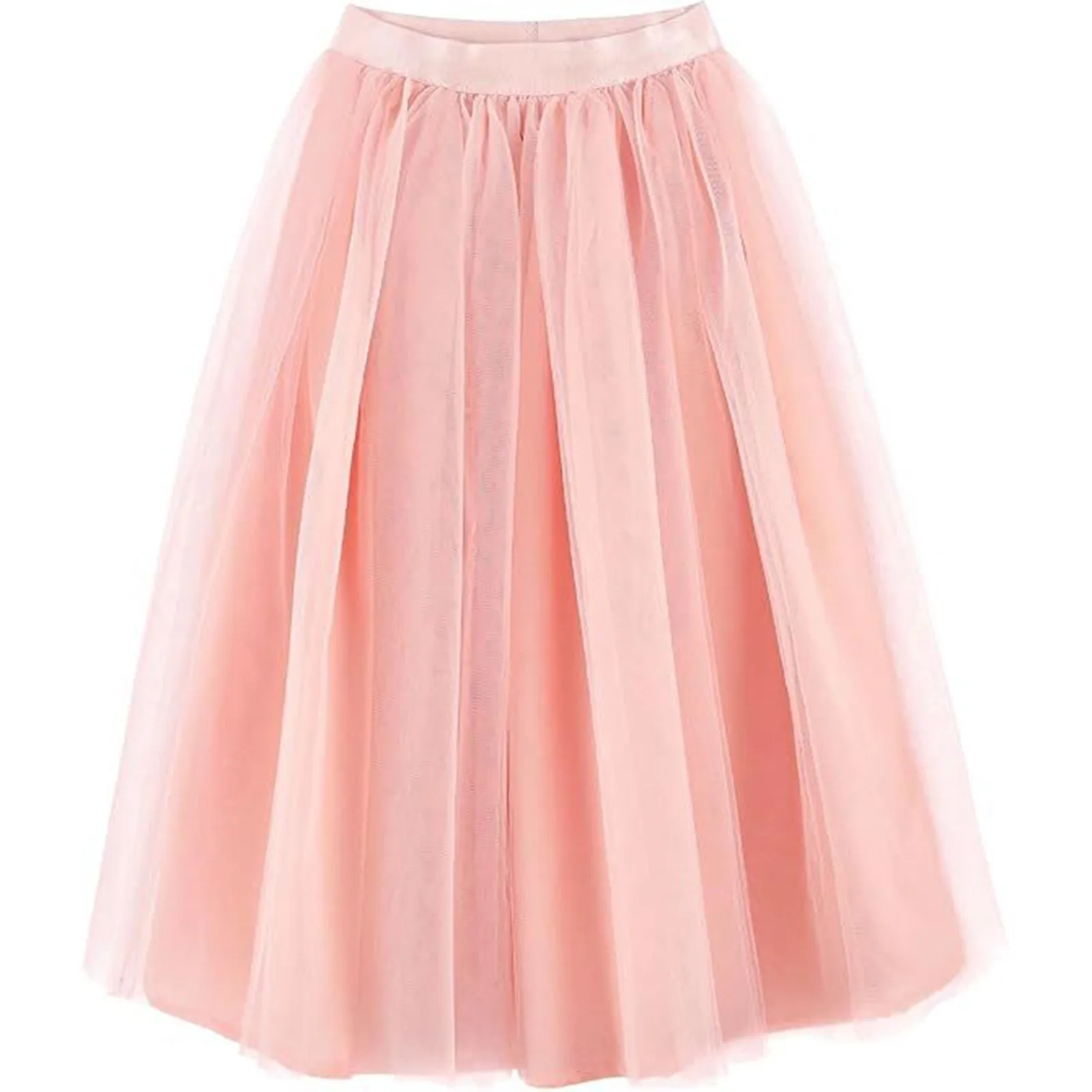 

Летняя повседневная длинная юбка для девочек, милая пышная длинная полуюбка принцессы большого места, сетчатая однотонная детская юбка, 4-12 лет