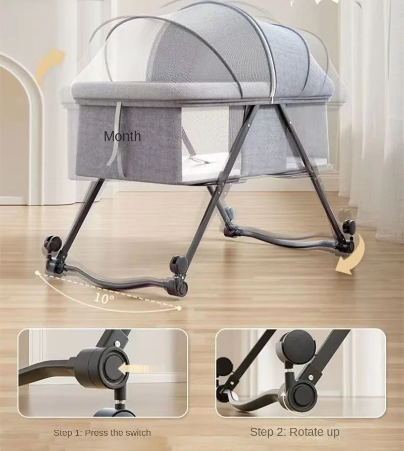 غطاء سرير محمول مع شبكة ناموسية خيمة سرير نوم بجانب السرير للأطفال الصغار لسرير الأطفال للحفاظ على الخروج للقطط/العلقات #2