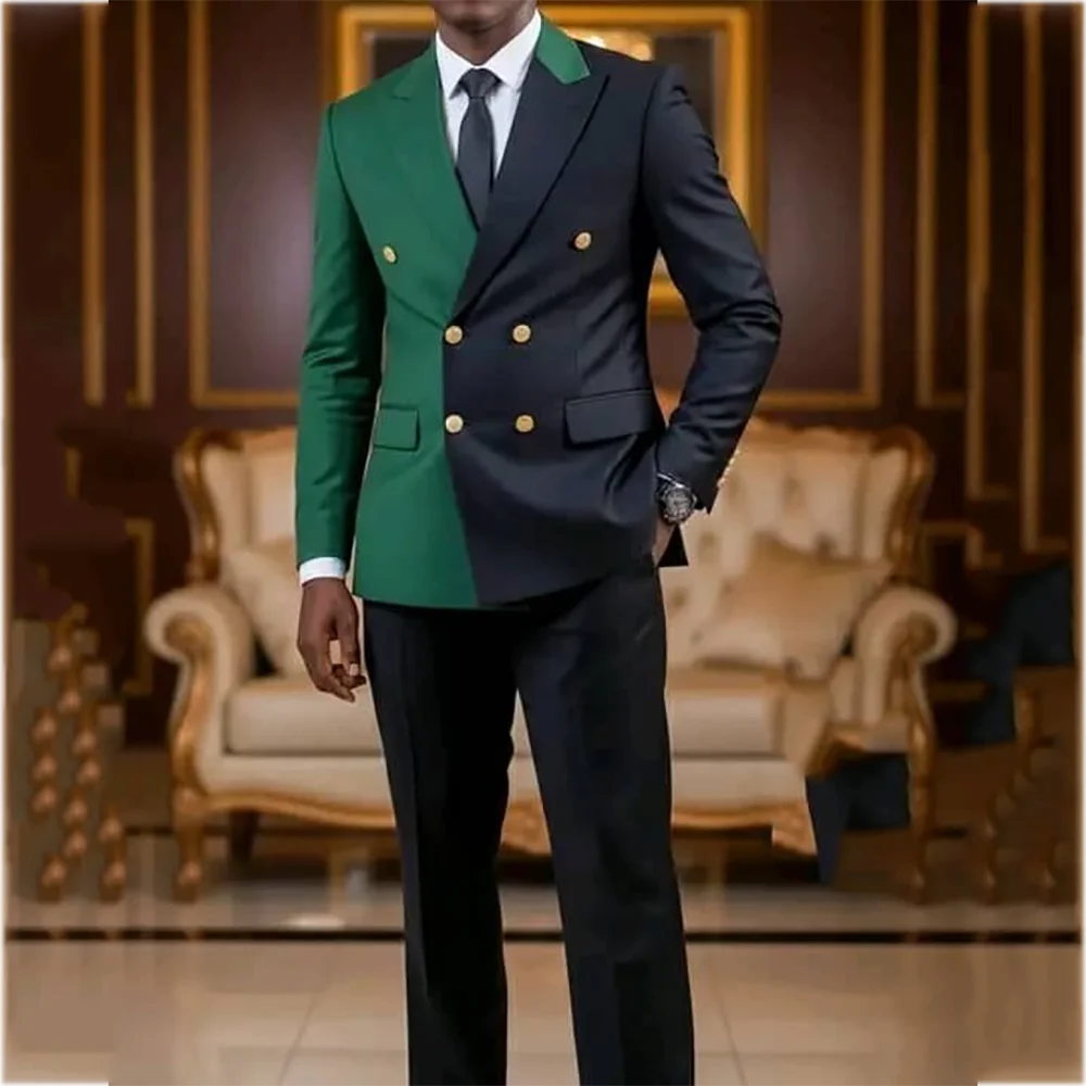 

Деловой мужской костюм в английском стиле, двубортный, уникальный, разные цвета, для торжественных случаев, для жениха, свадебный костюм из двух предметов