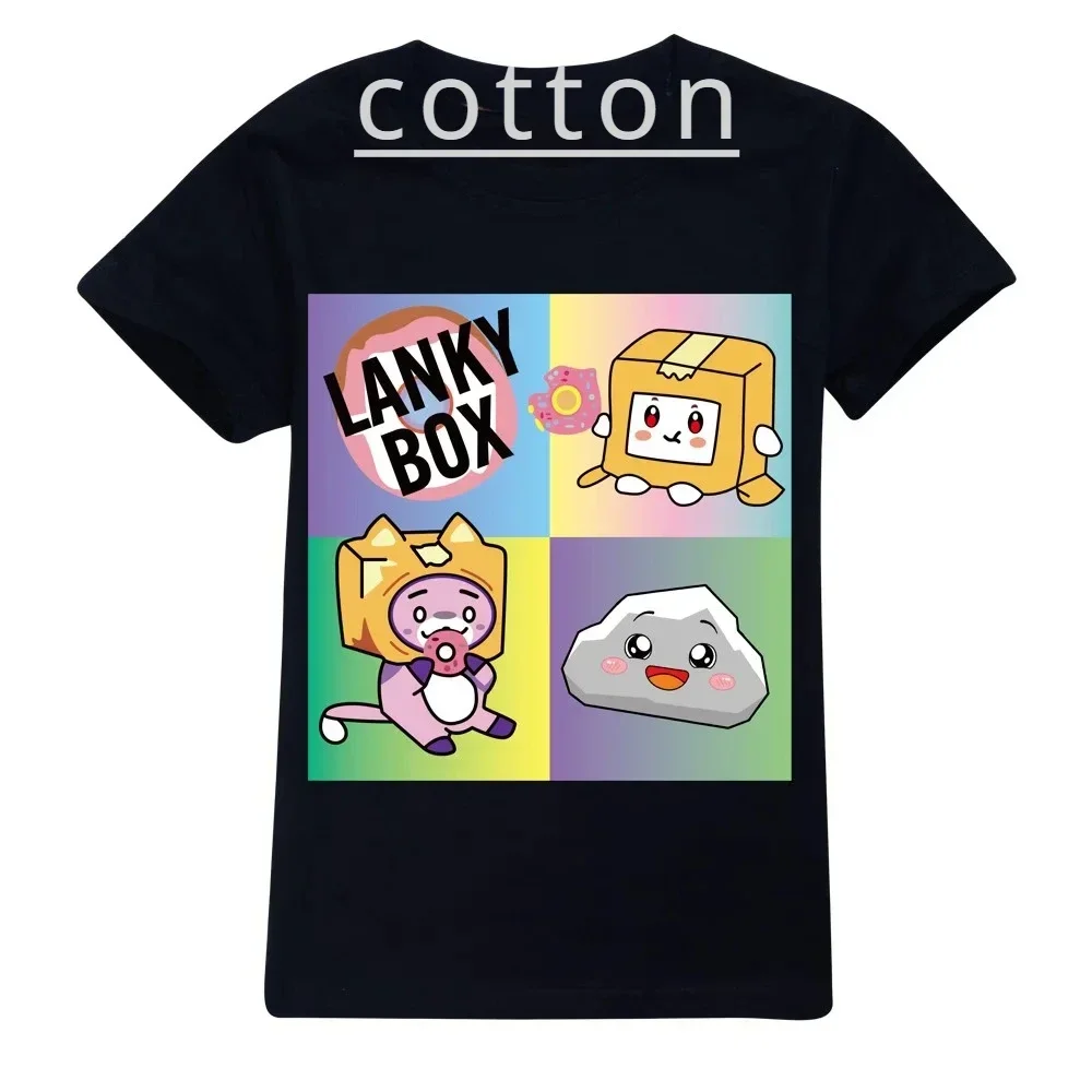 Lanky Box Print Kawaii Children T-shirt Cartoon Short Sleeve Girls Boy Kid Clothes Summer Casual Fashion Cute Funny Baby Top Tee