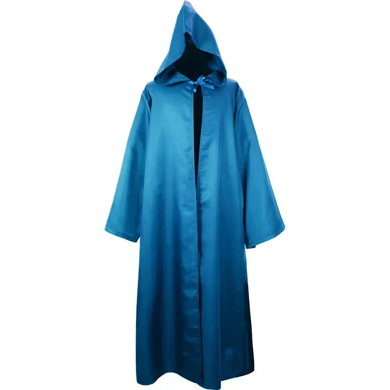 2025 Halloween Chemise longue capuche Robe noire disfraz capa de Halloween disfraz de Cosplay túnica de mago