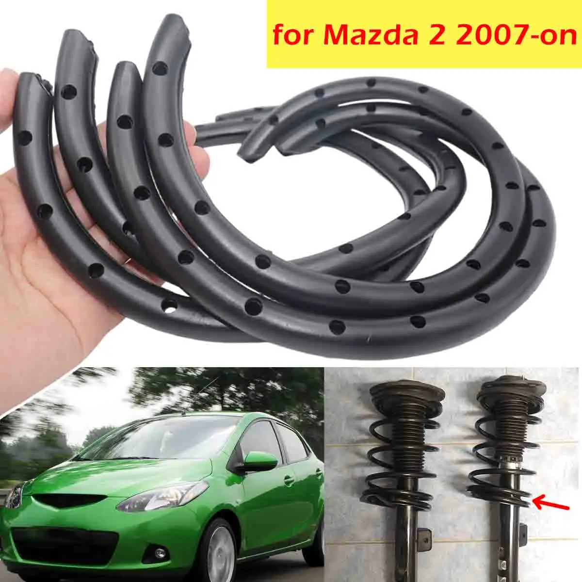 

1/2/4PC for Mazda 2 2007-on Front Rear Coil Spring Sleeves Rubber Insulator Shock Absorber part Damper Suspension Noise Reducer