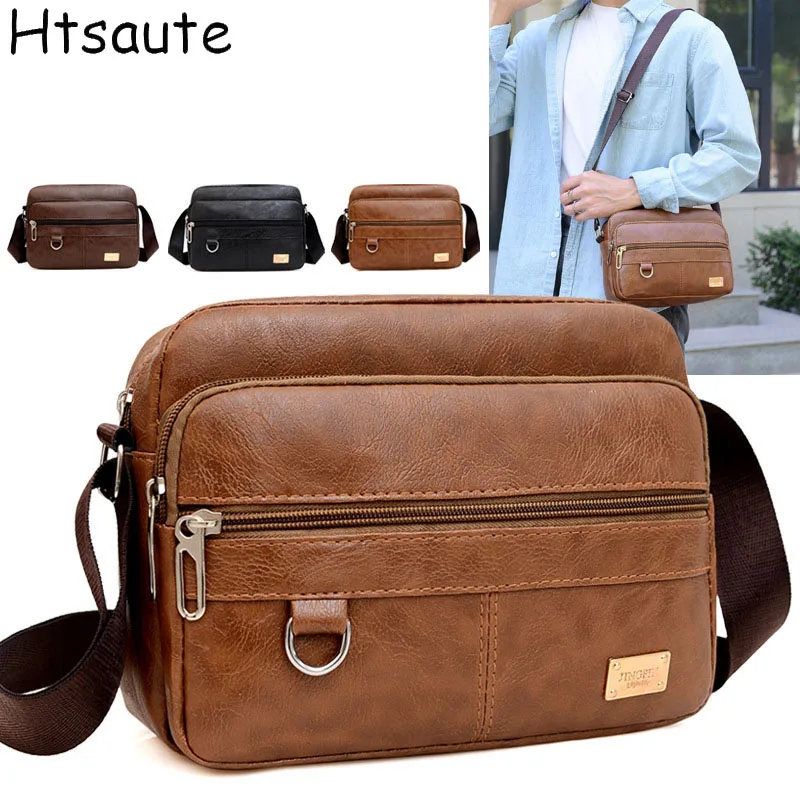 2024 High Quality Men\'s Handbags PU Leather Bag for Man Male Cross Body Shoulder Messenger Bags Men\'s Casual Bussiness Handbags