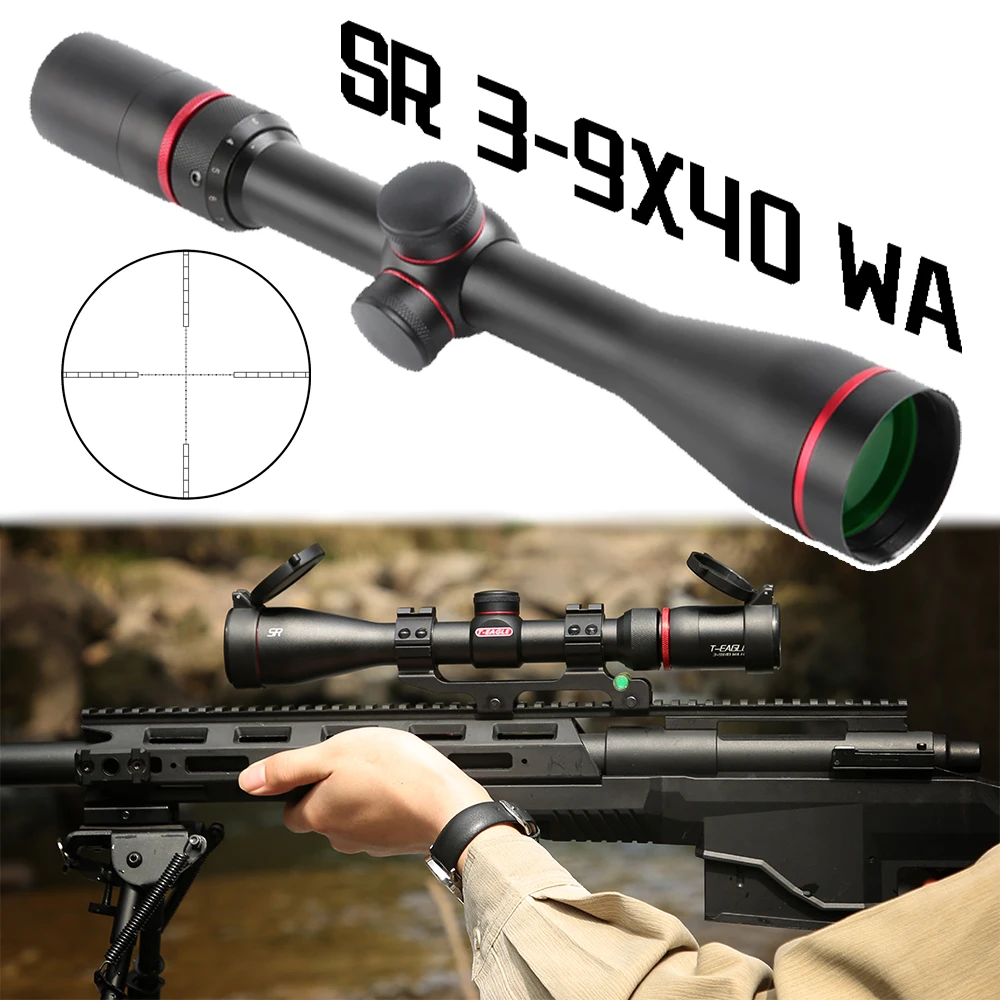 SR 3-9X40 WA HK Rifle Scope Tactical Optical Collimator Airsoft Hunting Hd Aseismatic Single Barrel Riflescope with Mounts