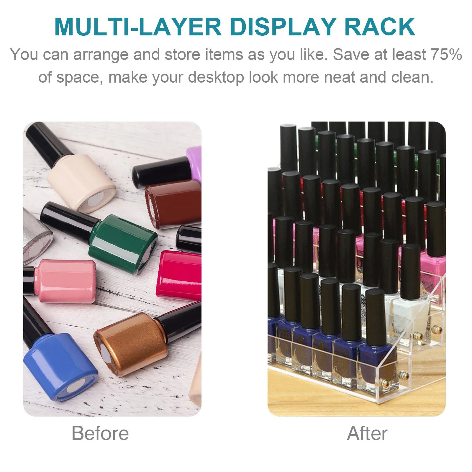 

5 Layers Acrylic Nail Polish Display Rack Clear ganizer Multi Layer Manicure Storage Shelf Stable Desk Simple