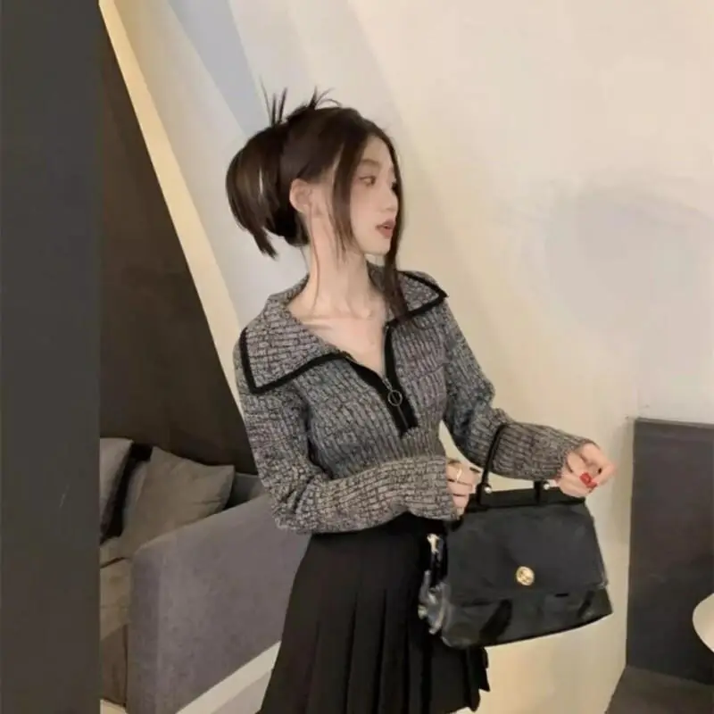 Frische süße süße Herbst klassische Freizeit tägliche Strickwaren Frau Kawaii vielseitige kurze Pendeln Outdoor Top Kleidung Pullover neu