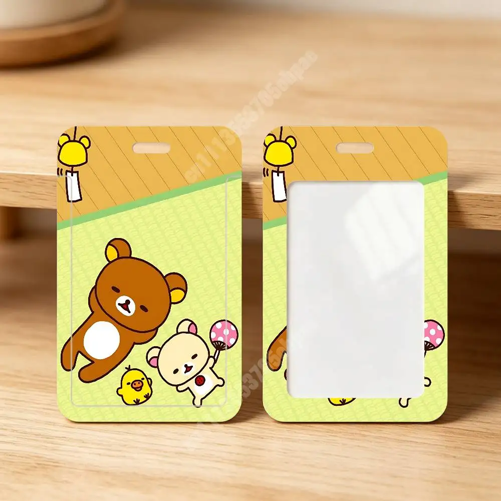Cute R-RilakKuma K-KorilakKuma Plastic Card Holder Staff ID Card Clear Transparent Campus Access Name Tag view 3